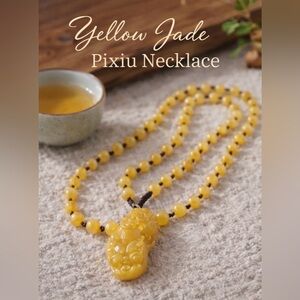 Yellow Jade Pixiu Necklace – Symbol of Wealth & Protection